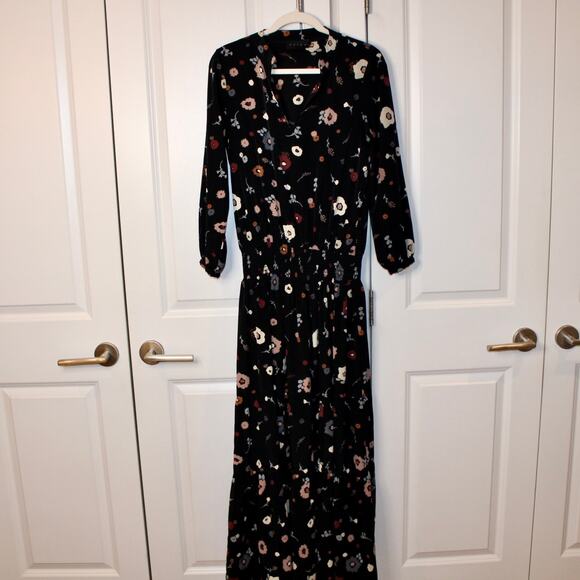 HATCH Maternity Collection Jane Maxi Dress Black Floral Print0